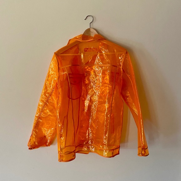 Vinyl Plastic Transparent Orange Jacket 